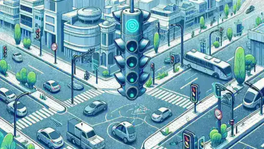 "Uji coba lampu lalu lintas pintar dengan sensor kendaraan di Kota Semarang, menampilkan teknologi inovatif untuk meningkatkan keselamatan dan efisiensi lalu lintas."