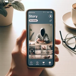 "Ilustrasi cara menggunakan Instagram Story Viewer untuk melihat cerita secara anonim, menampilkan langkah-langkah intuitif dan antarmuka aplikasi yang ramah pengguna."