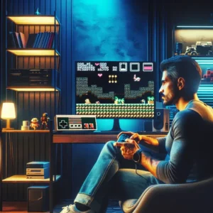 Sure! Here’s an SEO-optimized alt text for an image that could accompany the article "Riset: Mengapa Gamer PC Lebih Menggandrungi Game Klasik?": "Ilustrasi gamer PC yang menikmati game klasik di monitor, dengan suasana retro dan perangkat gaming modern, menggambarkan tren meningkatnya minat gamer terhadap permainan nostalgia." This alt text includes relevant keywords related to the article’s theme, while also describing the content of the image effectively for both SEO and accessibility.