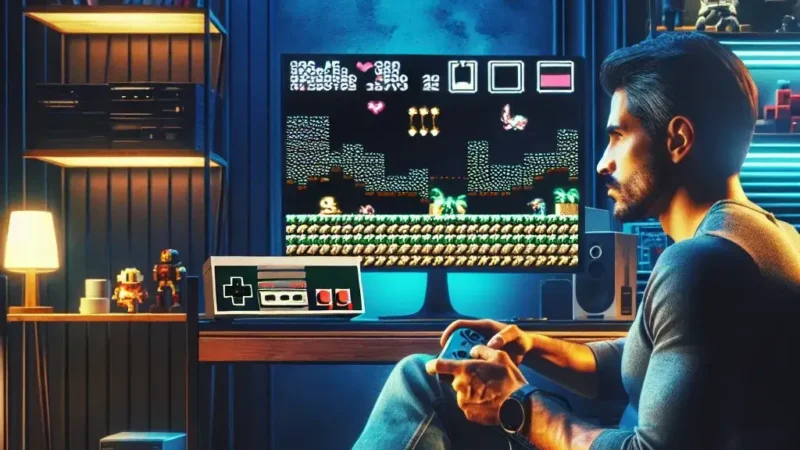 Sure! Here’s an SEO-optimized alt text for an image that could accompany the article "Riset: Mengapa Gamer PC Lebih Menggandrungi Game Klasik?": "Ilustrasi gamer PC yang menikmati game klasik di monitor, dengan suasana retro dan perangkat gaming modern, menggambarkan tren meningkatnya minat gamer terhadap permainan nostalgia." This alt text includes relevant keywords related to the article’s theme, while also describing the content of the image effectively for both SEO and accessibility.
