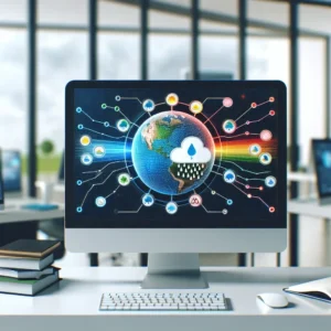 "Ilustrasi pemanfaatan Machine Learning oleh BMKG untuk analisis pola curah hujan di Indonesia"